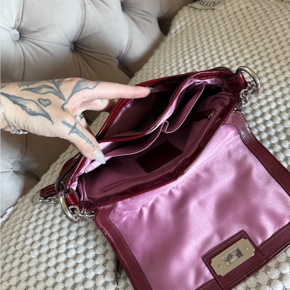 Coach Red Chain Shoulder Bag - Picture 5 of 12
